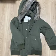 オリーブグリーン 中綿コート ファー付き