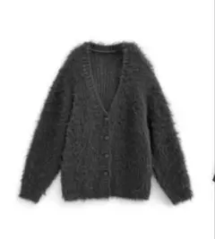 シャギーニットロングカーディガン