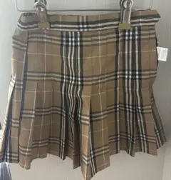 WEGO ベージュ チェック柄 プリーツスカート S
