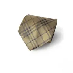 1092 Burberryバーバリーロンドン　ネクタイ　チェック　茶色