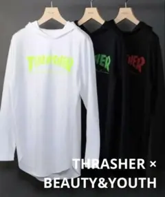【極美品 定価8250】THRASHER × BEAUTY&YOUTH パーカ