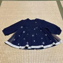 星柄チュニック ネイビー 長袖