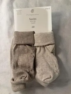 H&M ベビー靴下 3パック アンチスリップ