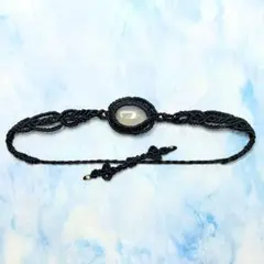 マクラメ編み ムーンストーン ブレスレット ハンドメイド 天然石