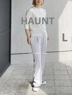 【美品】STATE OF MIND ワンタック パンツ グレー L スラックス