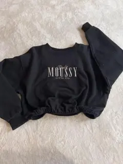 MOUSSY ブラック クロップドスウェット