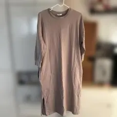 CINEMA CLUB ベージュ 綿100% ロングワンピース