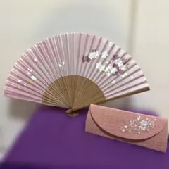 【桜柄】扇子とメガネケースのセット