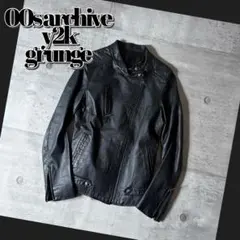 00s leather riders jacket y2k 退廃 短丈 本革