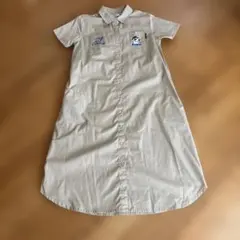 SNOOPY＆オラフ　半袖シャツワンピ　Mサイズ