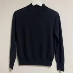 良品計画 黒 タートルネックニット 薄手 長袖 S