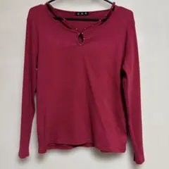 U.N.S ワインレッド 長袖Tシャツ