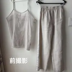 リネン風キャミソールとパンツセットアップ　Mサイズ
