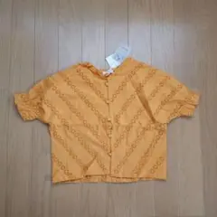 新品 未使用 キッズ セラフ 半袖 ブラウス 100 女の子 黄色 子供