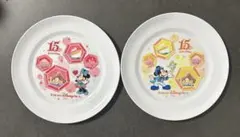 美品 東京ディズニーシー 15周年デザインプレート 2枚セット ミッキー ミニー