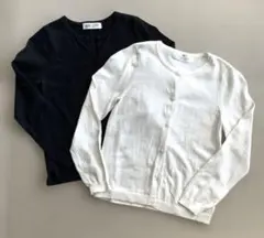 H&M カーディガン　120センチ　黒　白　2枚セット　コットン100%