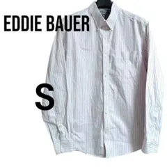 Eddie Bauer 長袖シャツ S ストライプ 赤系統 ワイシャツ