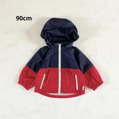 【美品】90cm ベビーアウター ジャンパー 切替カラー ウィンドブレーカー