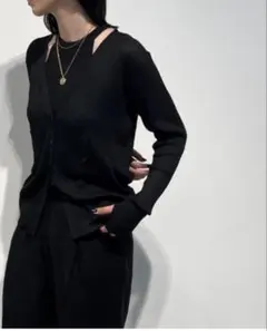todayful レイヤードニットカーディガン 黒のサムネイル