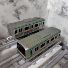 プラレール E231系近郊電車 中間車両 サウンド不良ゴムタイヤ欠品 ・後尾車両