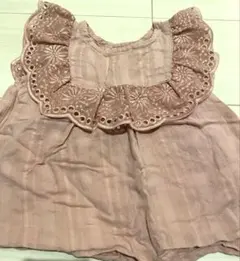 petit main フリル付きトップス 100