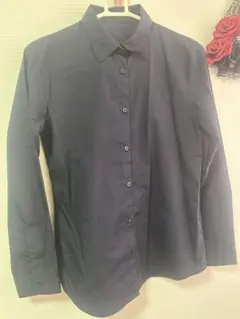 GU ダークブルー 長袖シャツ　ブラウス　Mサイズ