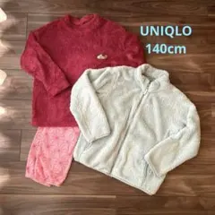 UNIQLO ユニクロフリースおまとめ（フリース・鬼滅の刃パジャマ）140cm