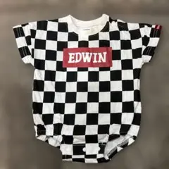 EDWIN チェック柄ロンパース 70