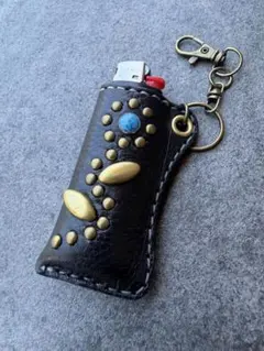 本革ライターケース　レザーキーホルダースタッズ　htc CALEE schott