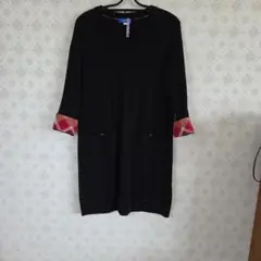 BLUE LABEL 黒 Vネック ワンピース 38