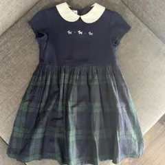 familiar ワンピース 110 ネイビー　テリア