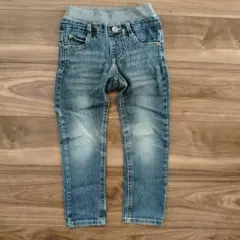 キッズ デニムパンツ ストレッチ ウエストゴム ブルー