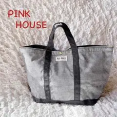 ＊PINK HOUSE＊ギンガムチェック ナイロント ートバッグ 90s クロ系