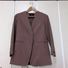 GREEN LABEL RELAXING ノーカラージャケット ブラウン