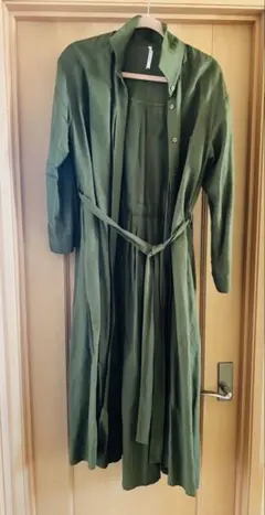 Dignite collier オリーブグリーン シャツワンピース