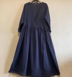 紺色ラップワンピースL