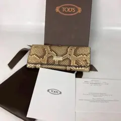TOD'S トッズ パイソンレザー 長財布 ヘビ革 蛇柄のサムネイル