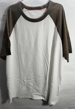 ラグランスリーブ Tシャツ ホワイト/ブラウン