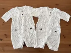 ベビー ロンパース 2枚セット ドット柄　双子のサムネイル
