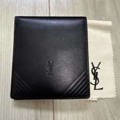 ヴィンテージ YSL イヴサンローラン 二つ折り財布 ブラック レザーのサムネイル