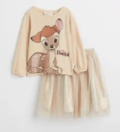 新品未使用＊バンビ上下セットアップ100~105cmラメチュールスカート