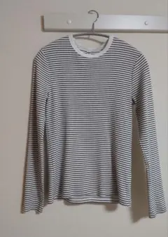 ユニクロ　ソフトリブボーダークルーネックT