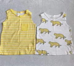 H＆M ノースリーブ アニマル柄 ボーダー 12~18M サイズ86 2枚セット