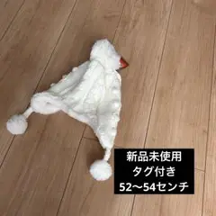 ホワイト ケーブル編み ニット帽