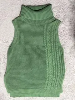 COMME CA ISM グリーン ニットベスト M