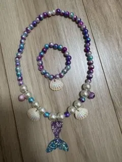 マーメイドデザイン ネックレスとブレスレットセット