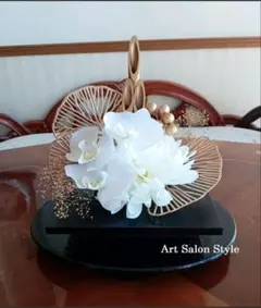 「瑞宝」お正月飾りアレンジメント　ホワイト＆ゴールド