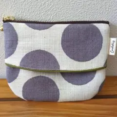 ポケットティッシュケース付きポーチ✽大きな水玉柄
