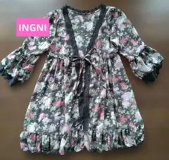 INGNI 花柄シフォン 五分袖 レースカーディガンのサムネイル