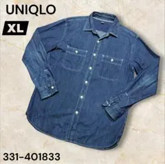 UNIQLO デニムワークシャツ 　インディゴ　XLサイズ　ユニクロ